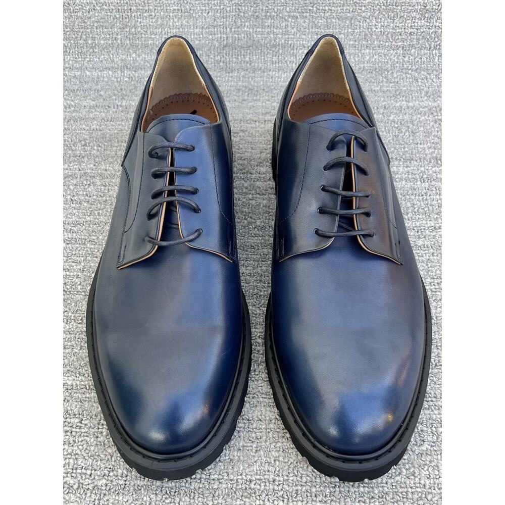 ARMANDO CABRAL Oba Lug Sole Derby Midnight Blue Men's Size 14 US NEW